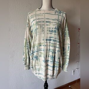 Free People cotton Blue green print Sweater - XS